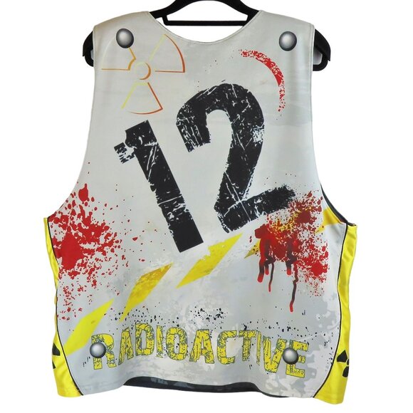 Reversible Lacrosse Pinnie Jersey ATOMIC LAX Radioactive Design Gray/Yellow XL - Picture 2 of 14
